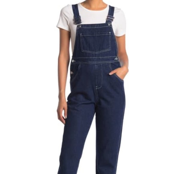 WeWoreWhat Basic Overalls Jeans Dark Wash - Picture 3 of 7